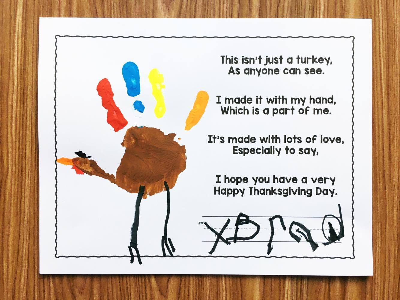 Free Turkey Handprint Poem - Simply Kinder with Free Printable Thanksgiving Poems For Preschoolers