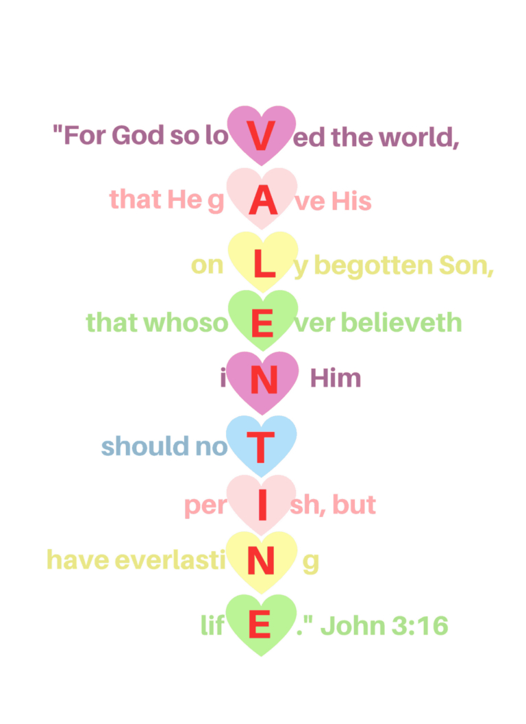 Free Valentine Printable – B4 And Afters Conversation Heart John 3:16 for For God So Loved The World Valentine Free Printable