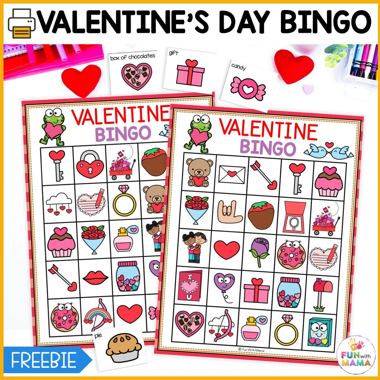 Free Valentine&amp;#039;S Bingo Game - Fun With Mama for Free Printable Valentine Bingo Cards For Preschoolers