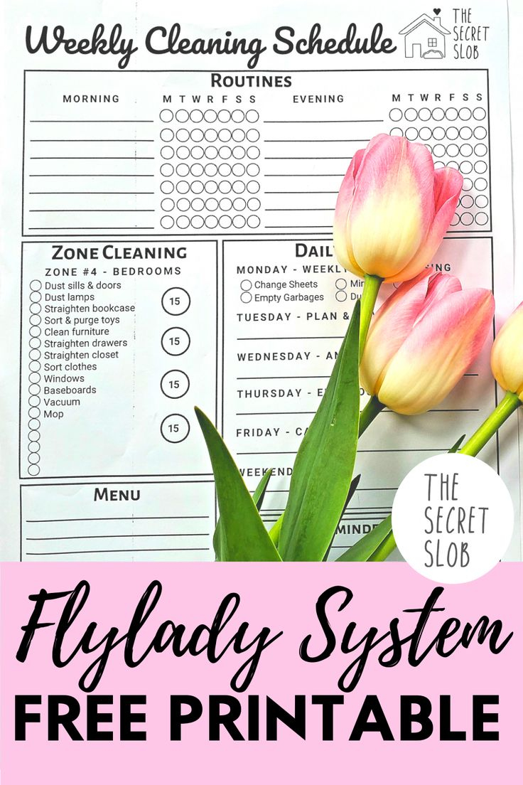 Free Weekly Cleaning Printable in Free Fly Lady Printables