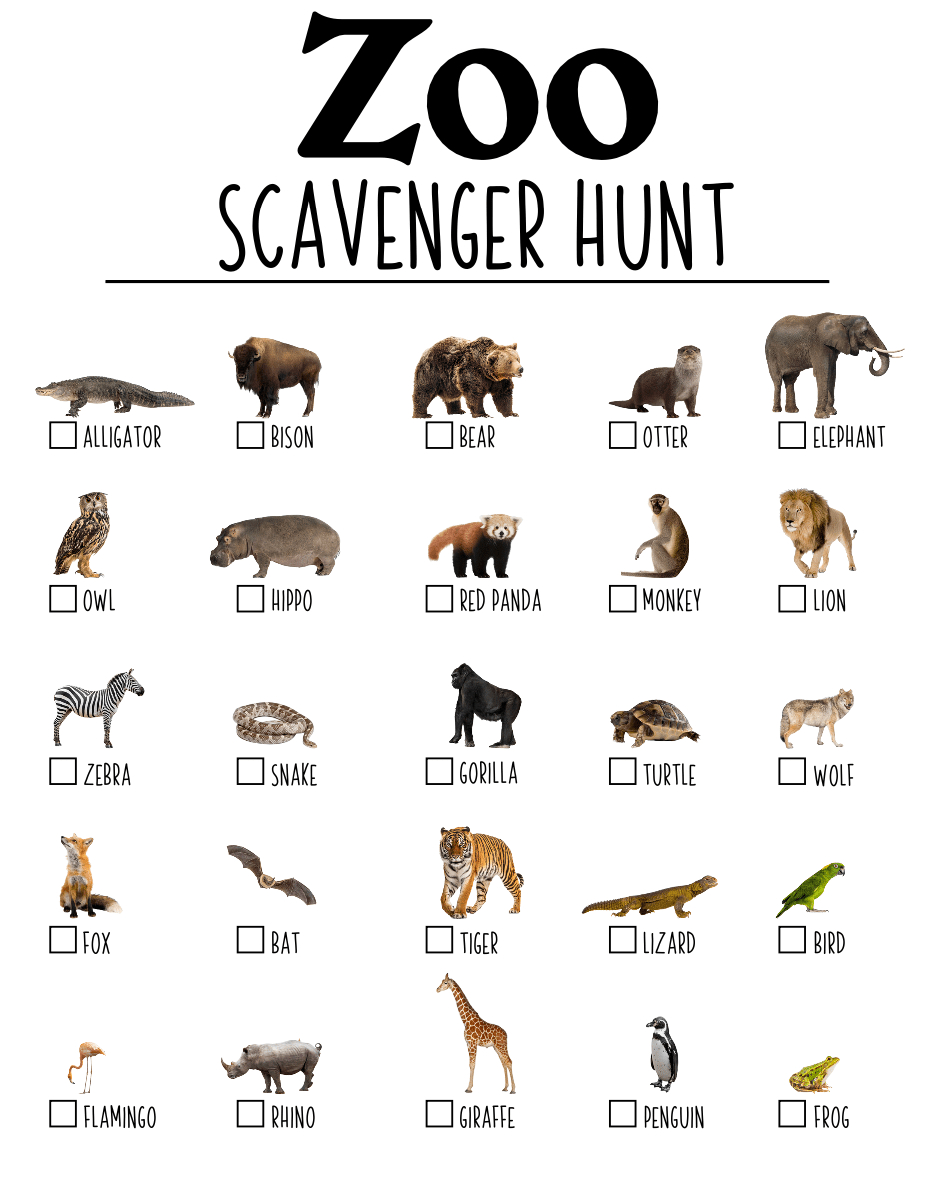 Free Zoo Scavenger Hunt Printable For Kids - - Worksheets Library regarding Free Printable Zoo Scavenger Hunt