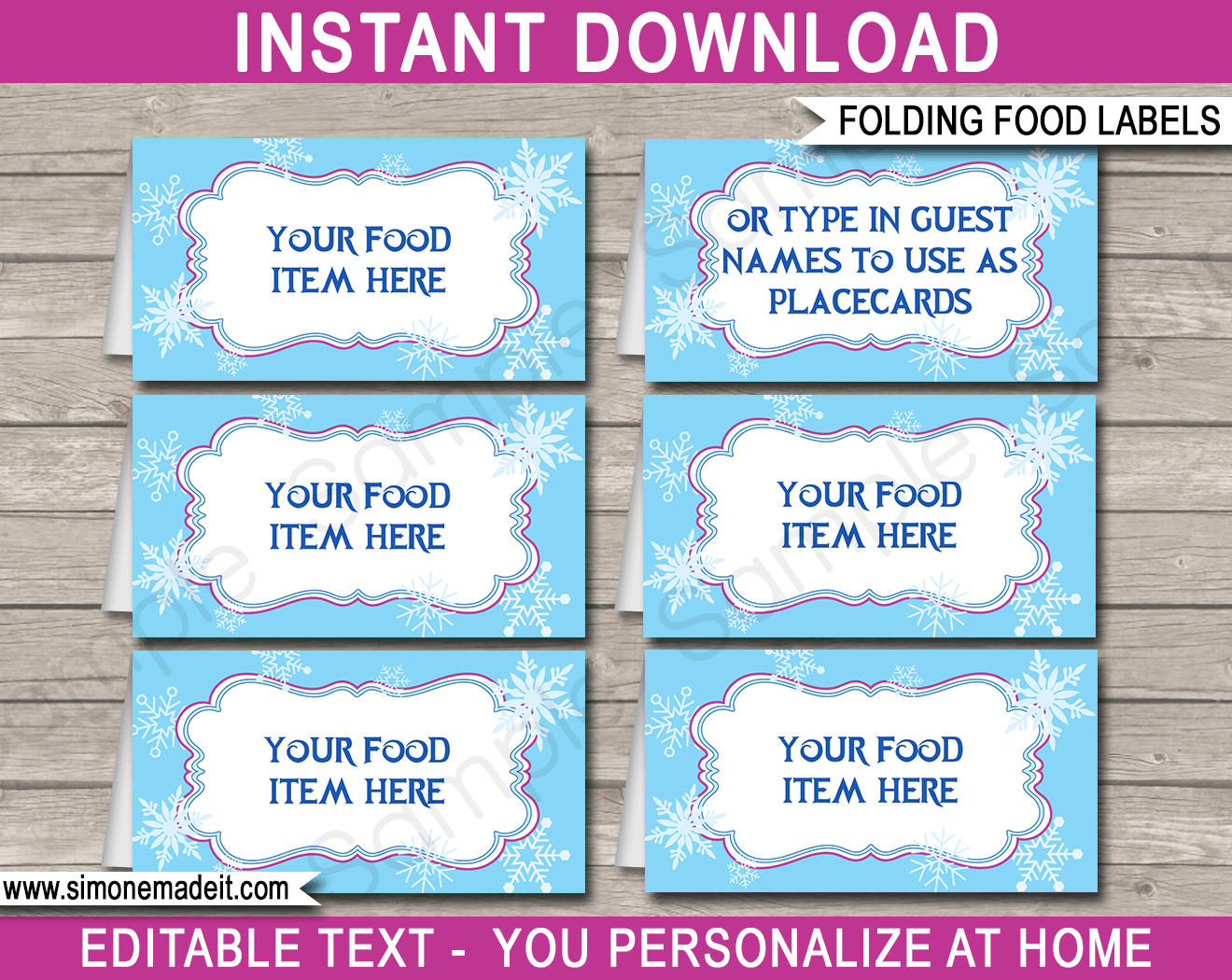 Frozen Party Food Labels Template inside Frozen Food Labels Free Printables