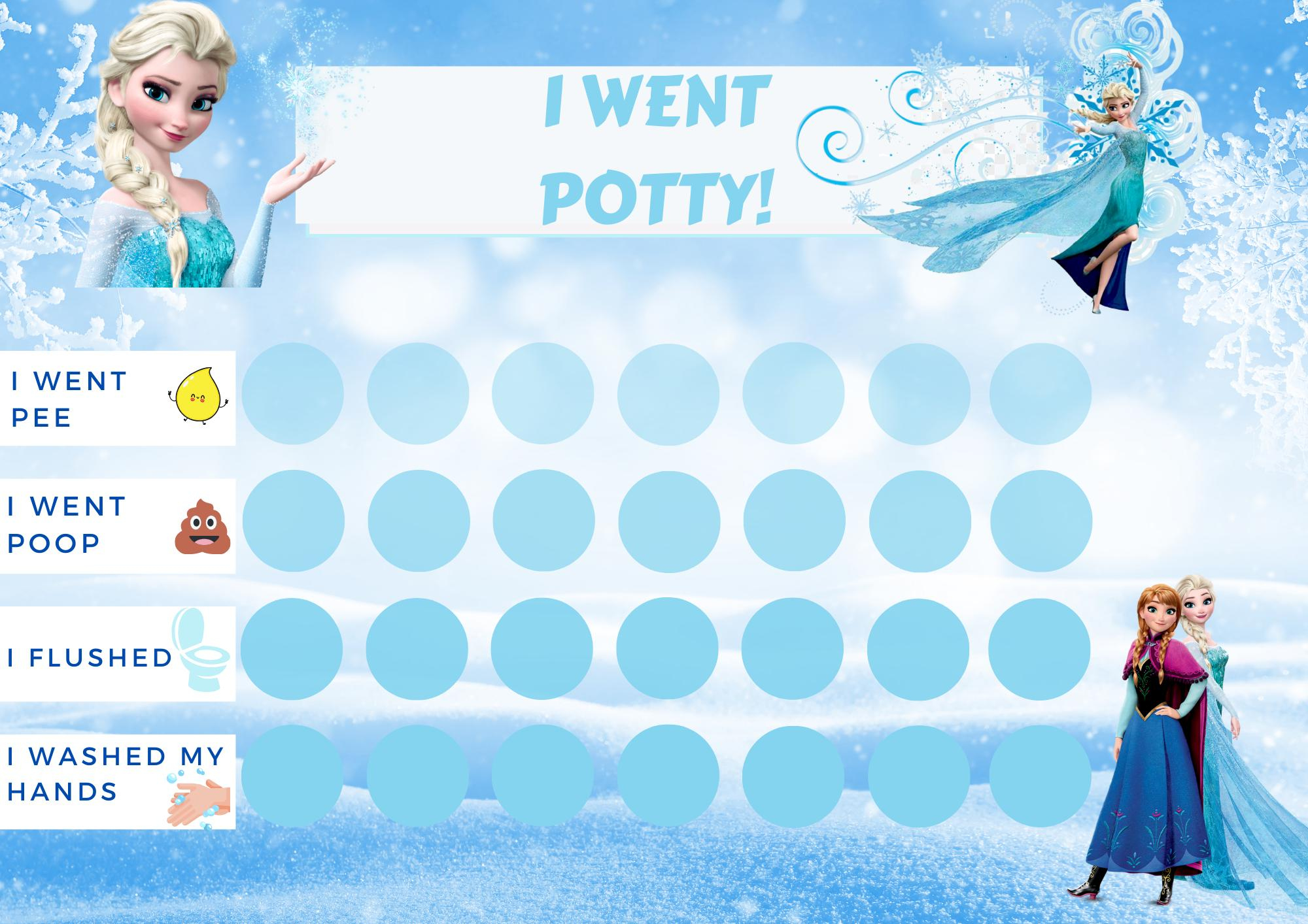 Frozen Potty Training Chart Printable, Toilet Training Chart regarding Free Printable Frozen Potty Training Chart