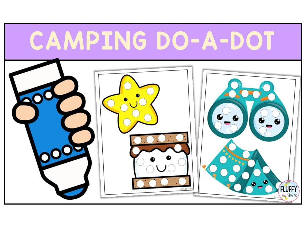 Fun Camping Dot Printables For Kids - Fluffytots intended for Camping Do A Dot Printables
