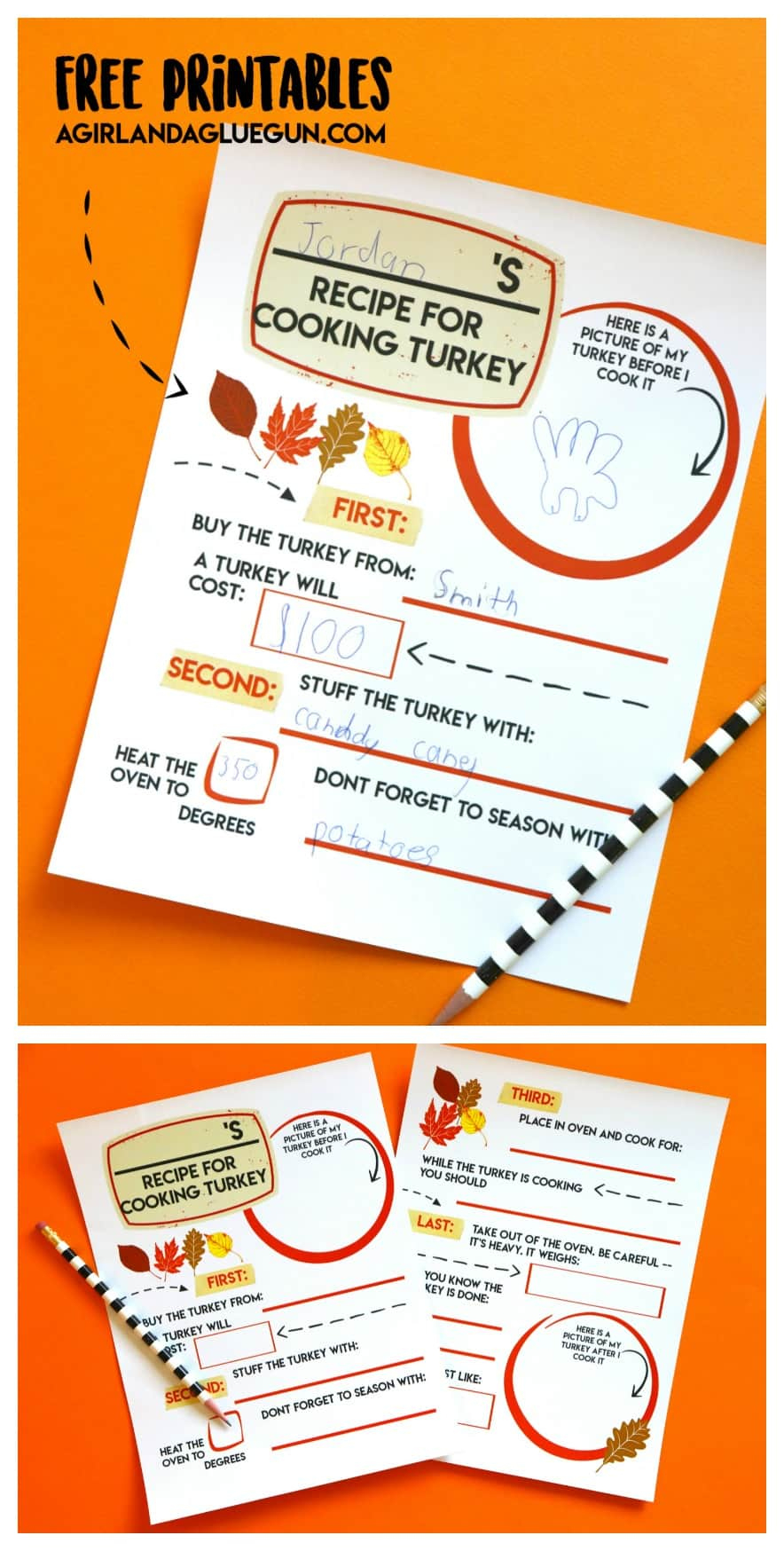 Funny How To Cook A Turkey Printable! - A Girl And A Glue Gun in How to Cook a Turkey Preschool Printable