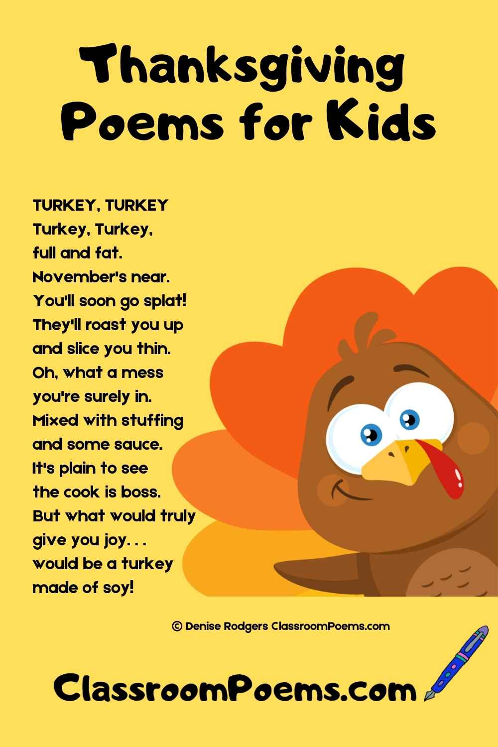 Funny Thanksgiving Poems intended for Thanksgiving Poem For Preschoolers