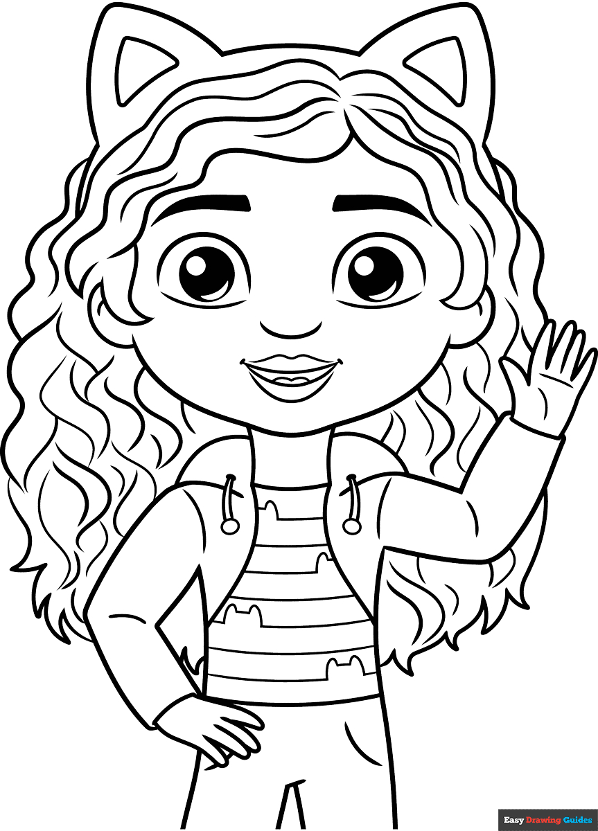 Gabby From Gabby&amp;#039;S Dollhouse Coloring Page | Easy Drawing Guides throughout Gabby Dollhouse Free Printables