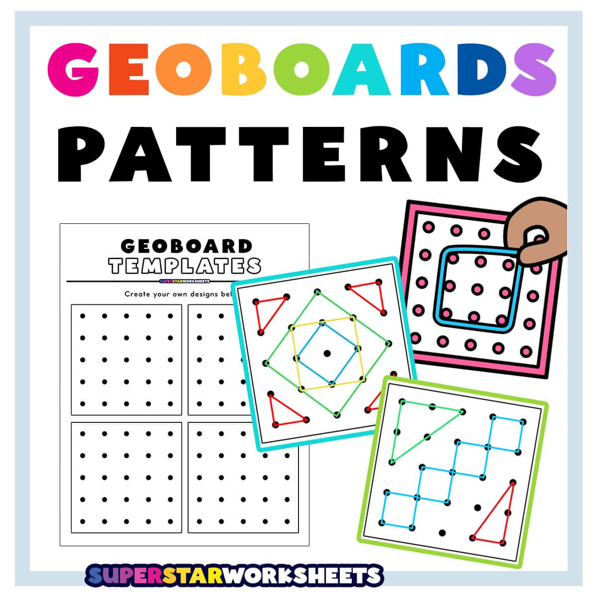 Geoboard Patterns - Superstar Worksheets pertaining to Geoboard Patterns Free Printable