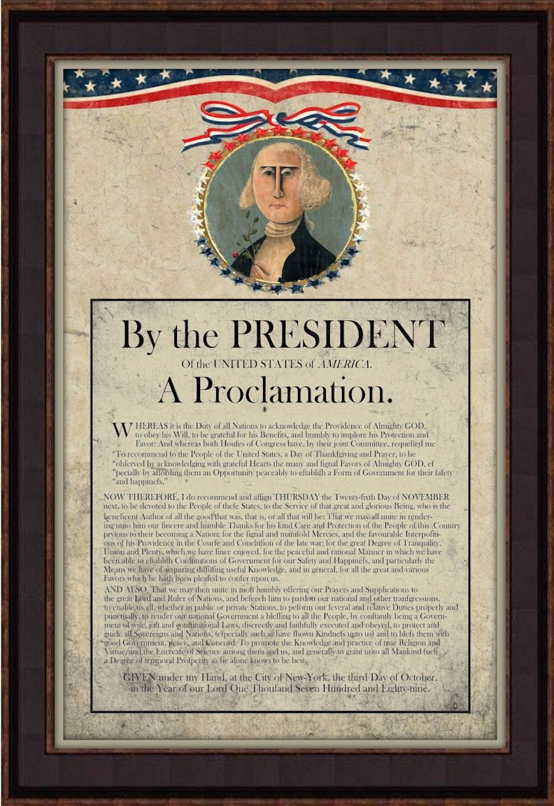 George Washington&amp;#039;S Thanksgiving Proclamation Giclee Printtim pertaining to George Washington Thanksgiving Proclamation Printable