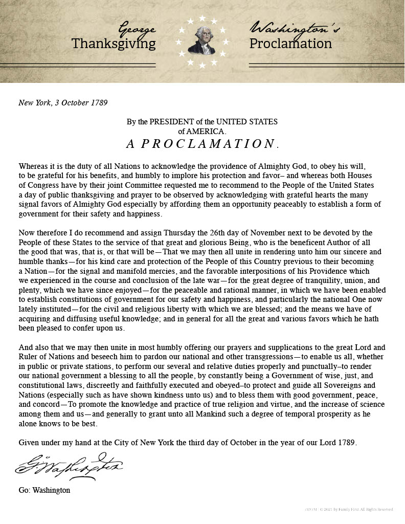 George Washington&amp;#039;S Thanksgiving Proclamation - Imom pertaining to George Washington Thanksgiving Proclamation Printable