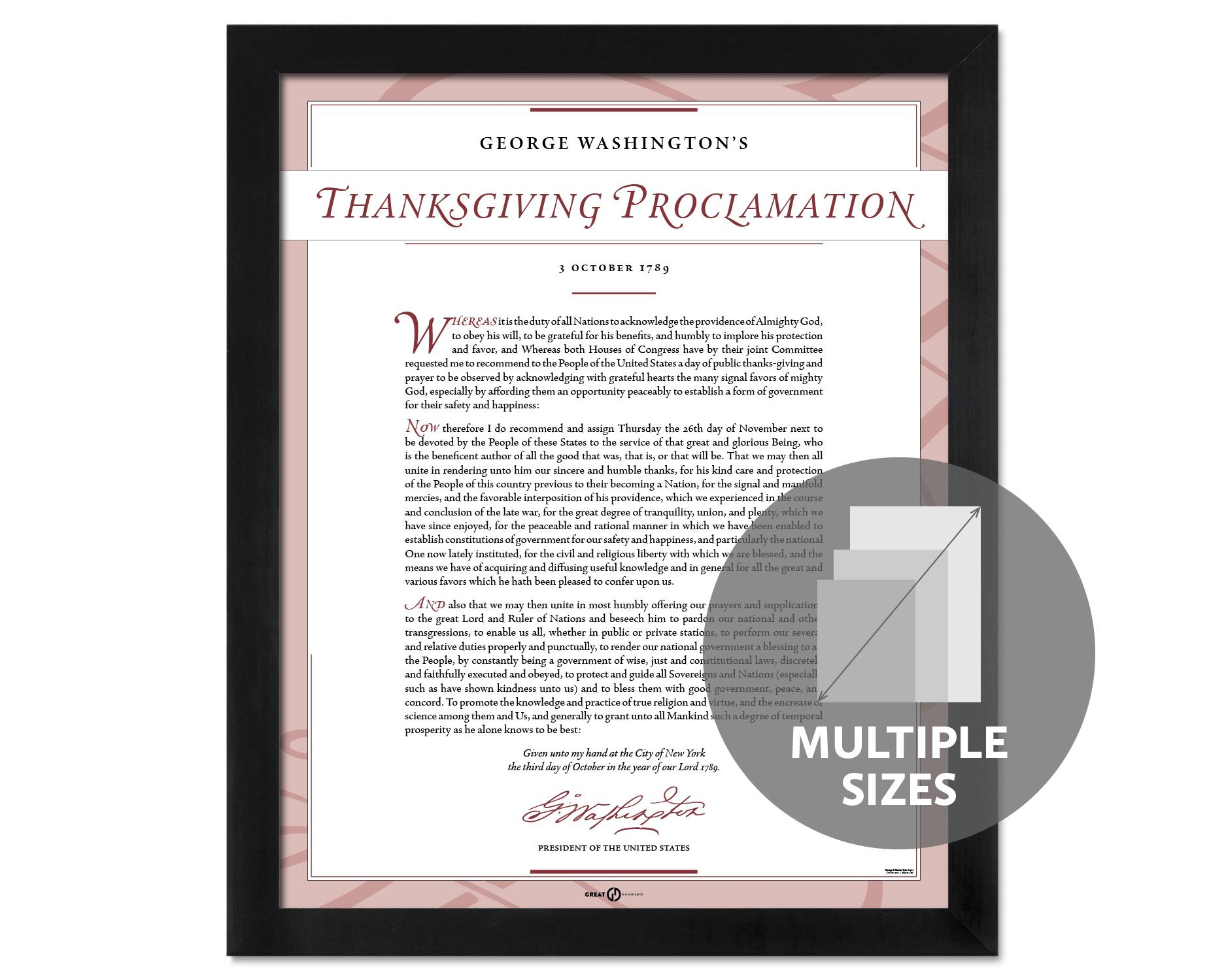 George Washington&amp;#039;S Thanksgiving Proclamation Of 1789: A Print In regarding George Washington Thanksgiving Proclamation Printable