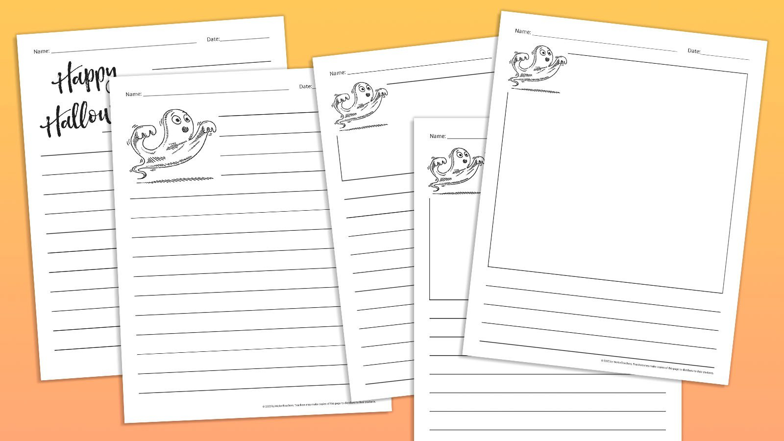 Get Free Halloween Writing Paper + 20 Spooky Writing Prompts with regard to Halloween Writing Paper Free Printable