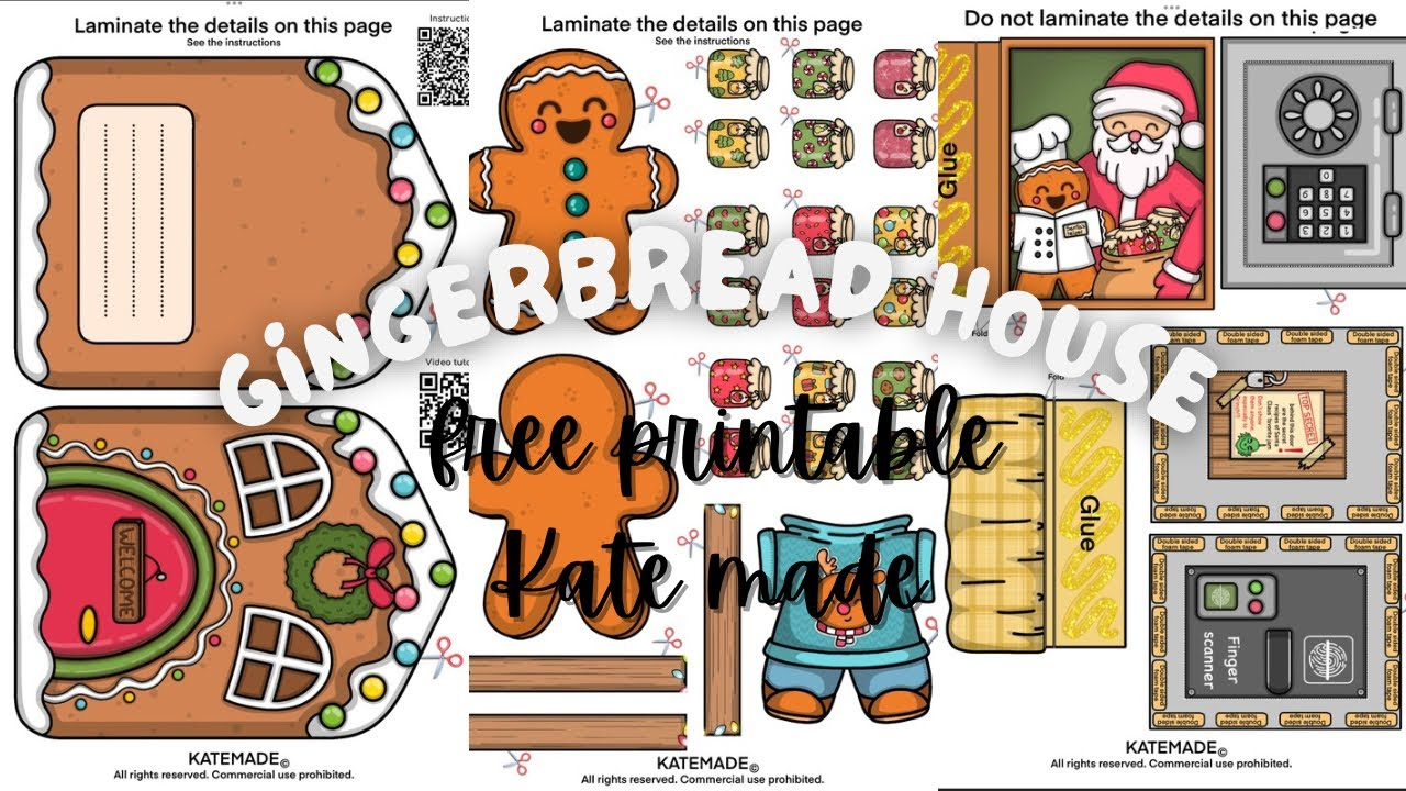 Gingerbread House | Free Printable | Clear Pdf | Kate Made | Kesiya’s Art &amp;amp;  Craft Studio | for Katemade Free Printable