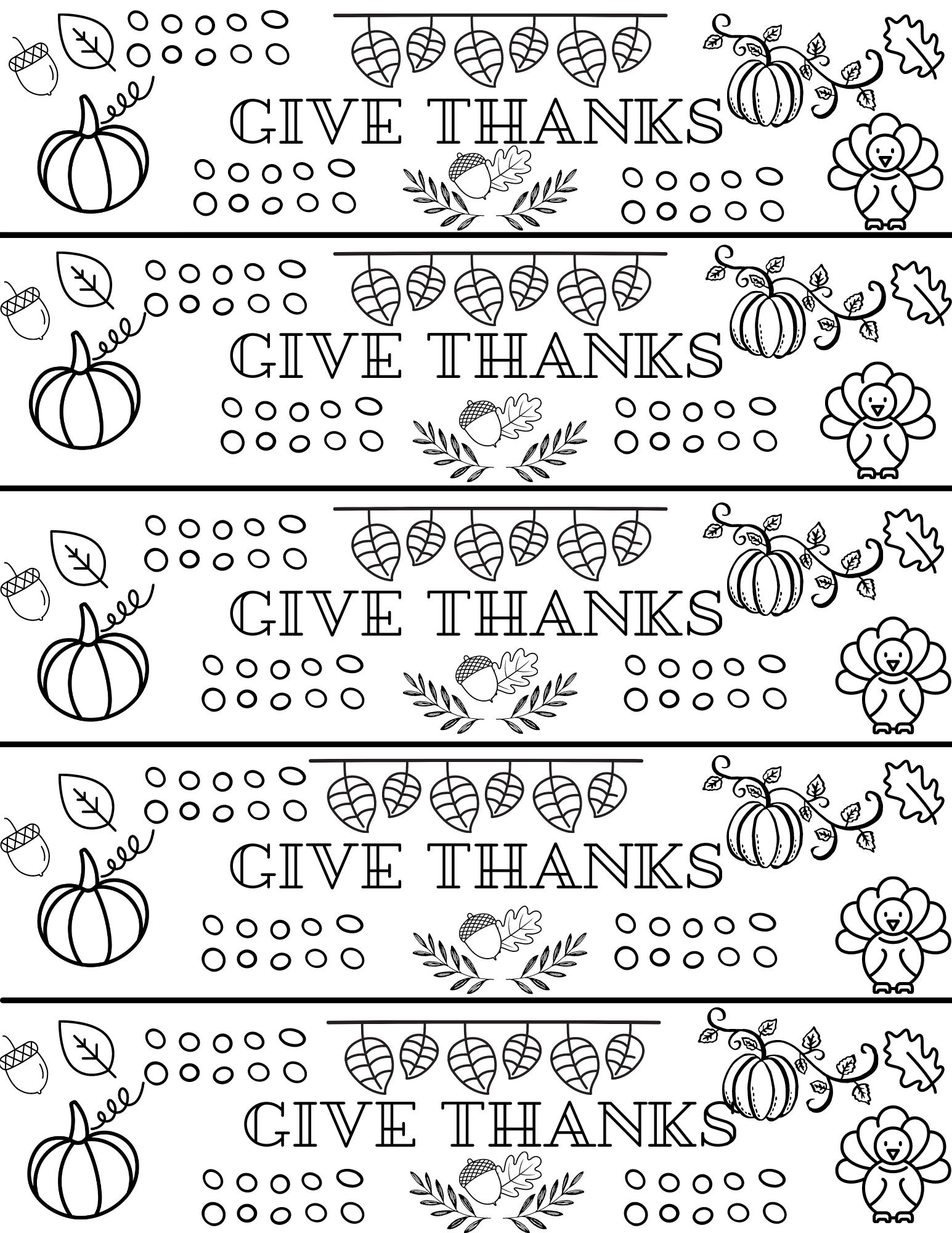 Give Thanks Bookmarks To Color For Thanksgiving - Seeing Dandy Blog in Printable Thanksgiving Bookmarks to Color