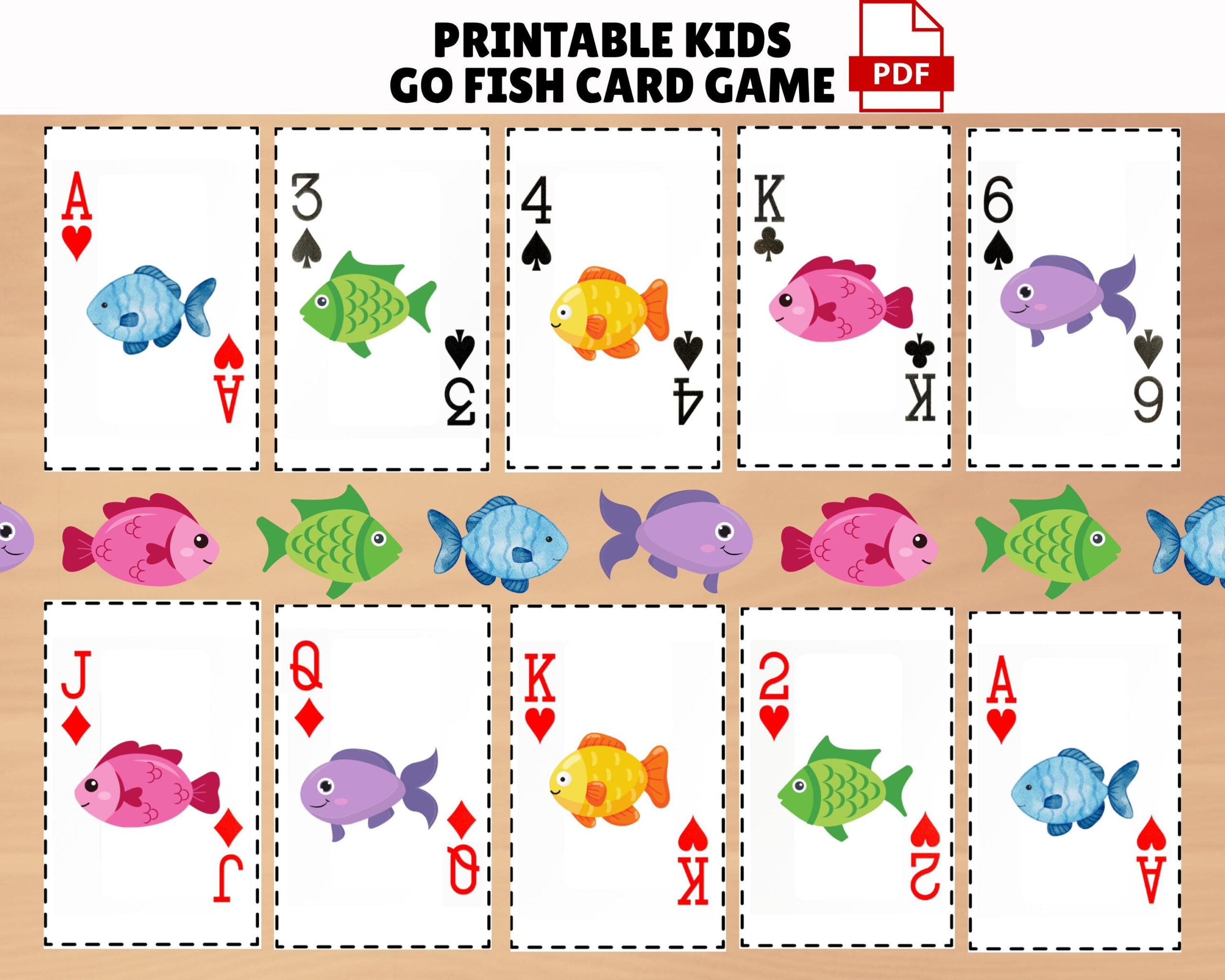 Go Fish Cards Printable - Etsy New Zealand in Printable Go Fish Cards
