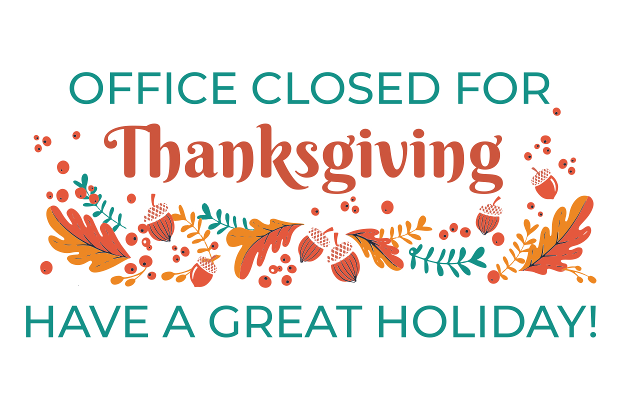Golden Thanksgiving Office Closed Sign Template | Square Signs pertaining to Thanksgiving Office Closed Sign Printable