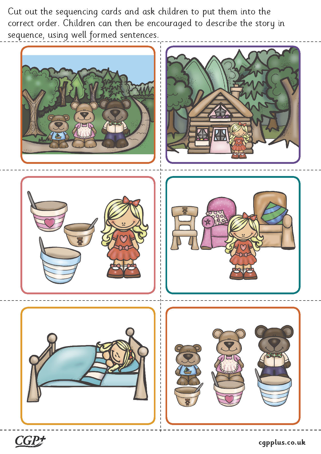 Goldilocks And The Three Bears — Story Sequencing (Reception with Free Printable Goldilocks And The Three Bears Story Sequencing Pictures