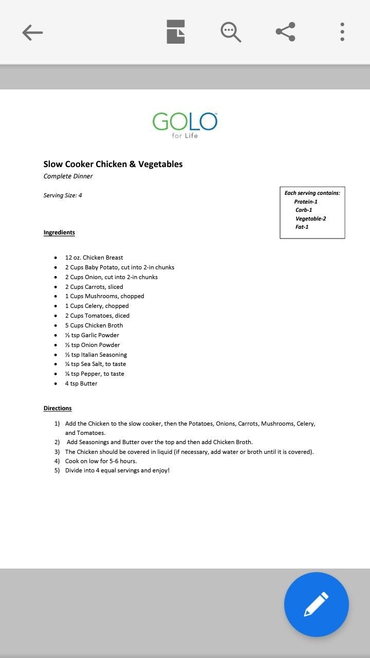 Golo Recipes Free Printable throughout Golo Recipes Free Printable