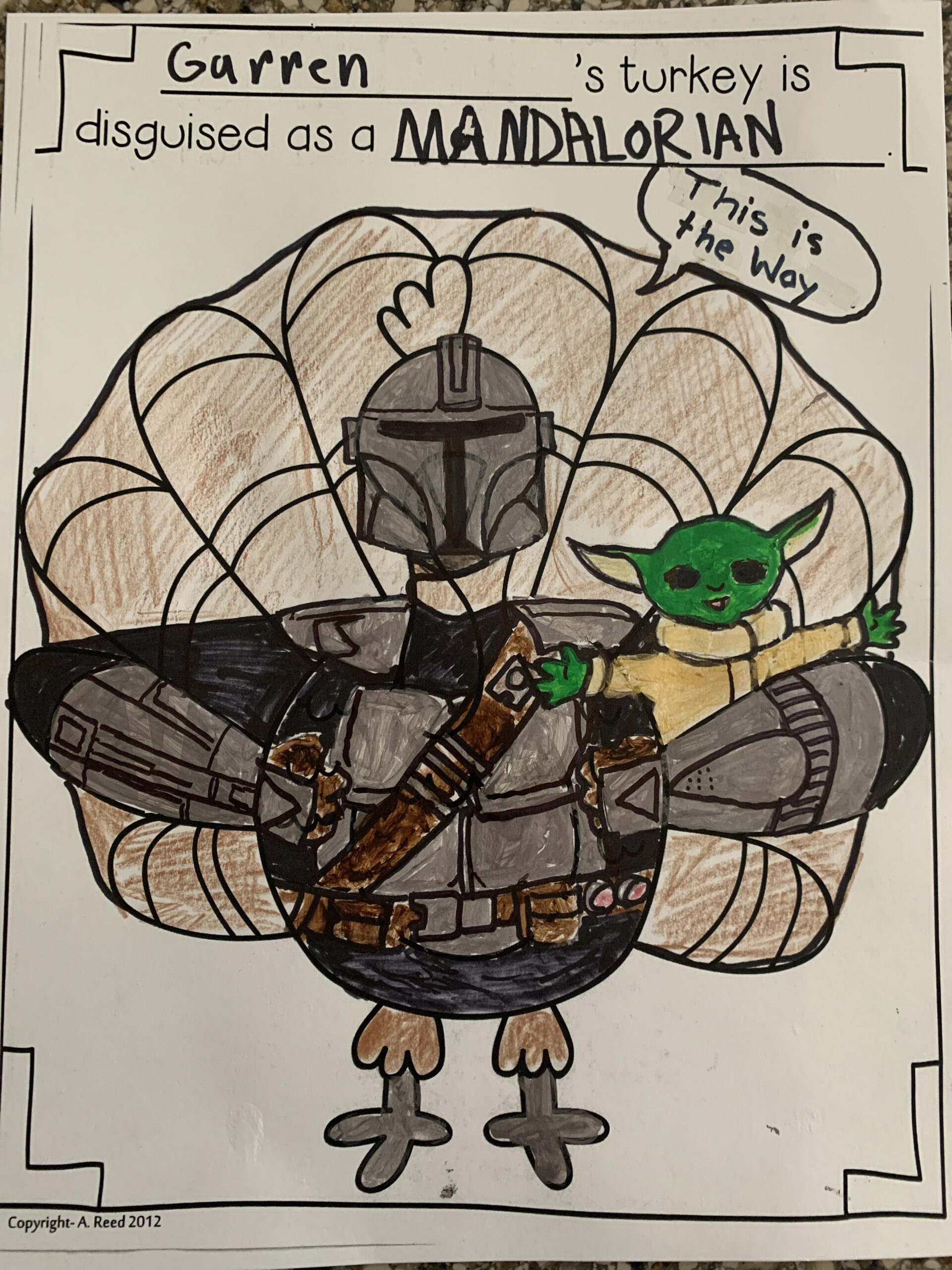 Got A Little Carried Away With My Son&amp;#039;S “Disguise Your Turkey throughout Turkey In Disguise Star Wars