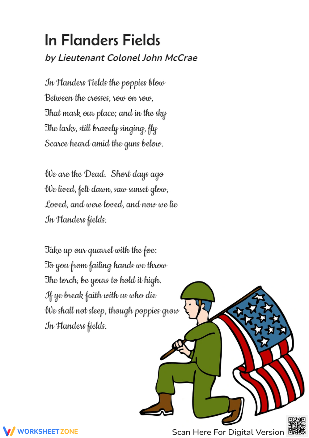 Grade 4 Veterans Day Worksheets within Elementary Veterans Day Poem