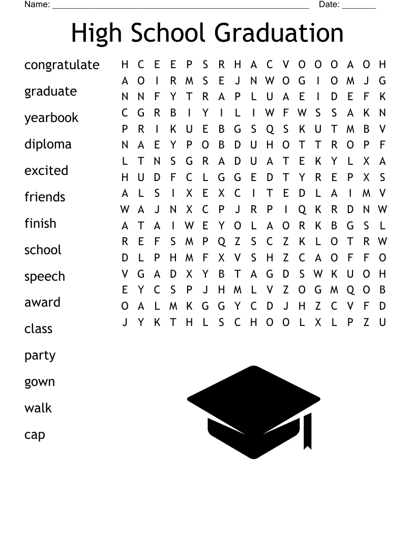 Graduation Word Search - Wordmint pertaining to Graduation Word Search Free Printable