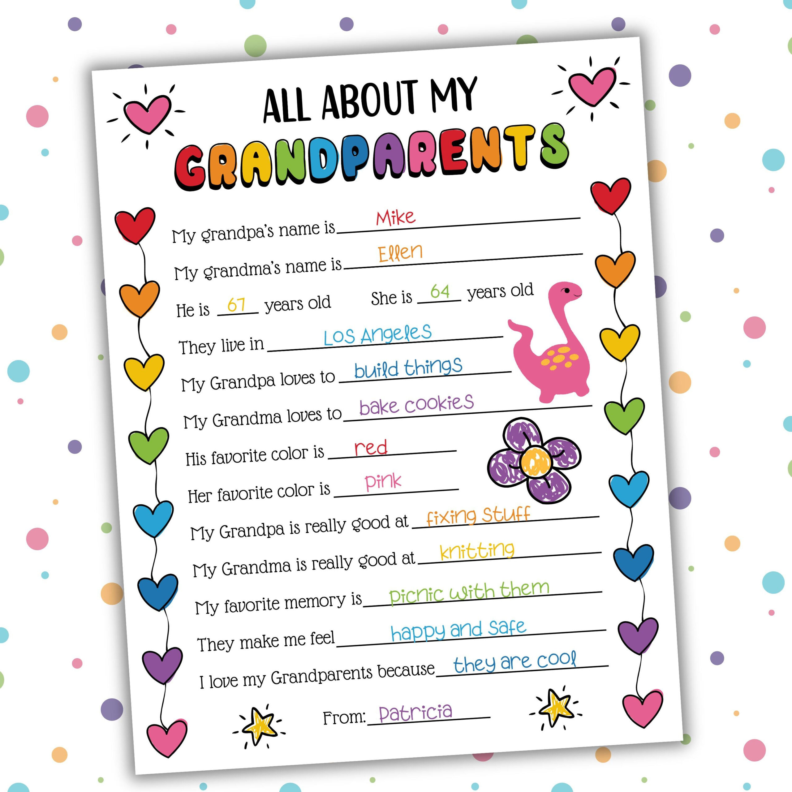 Grandparents Day Questionnaire | All About My Grandparents with All About My Grandparents Printable