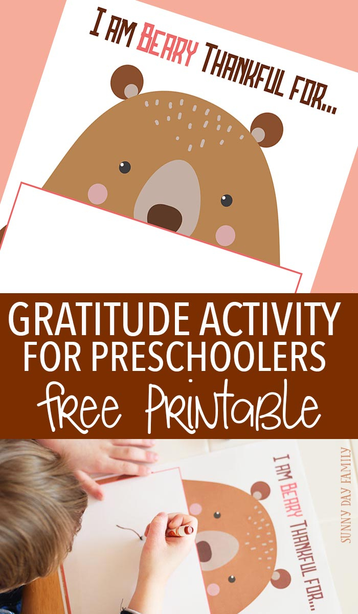 Gratitude Activity For Preschoolers: Free Printable Inspired regarding Bear Says Thanks Free Printables