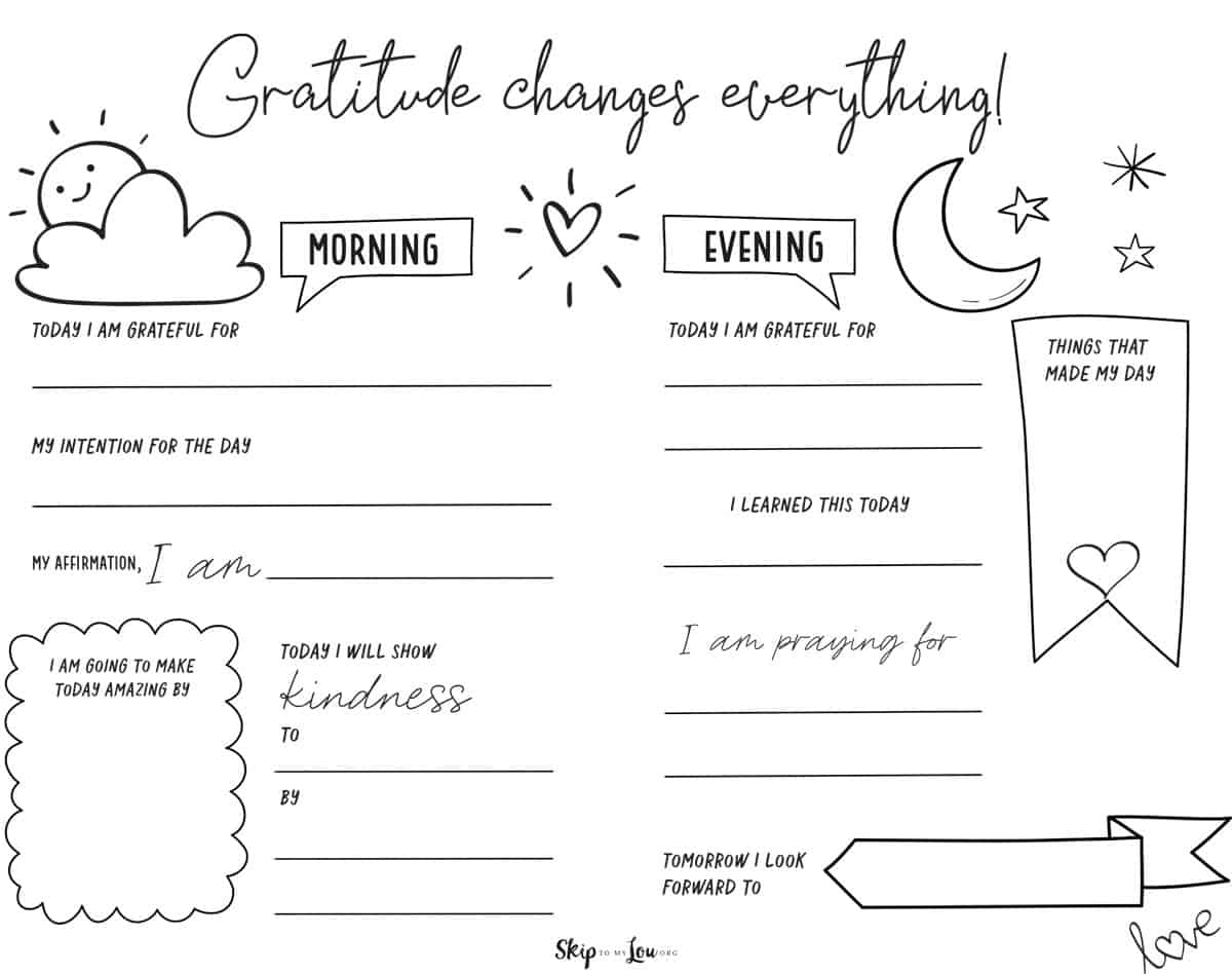 Gratitude Journal Template | Skip To My Lou within Free Printable Gratitude Journal