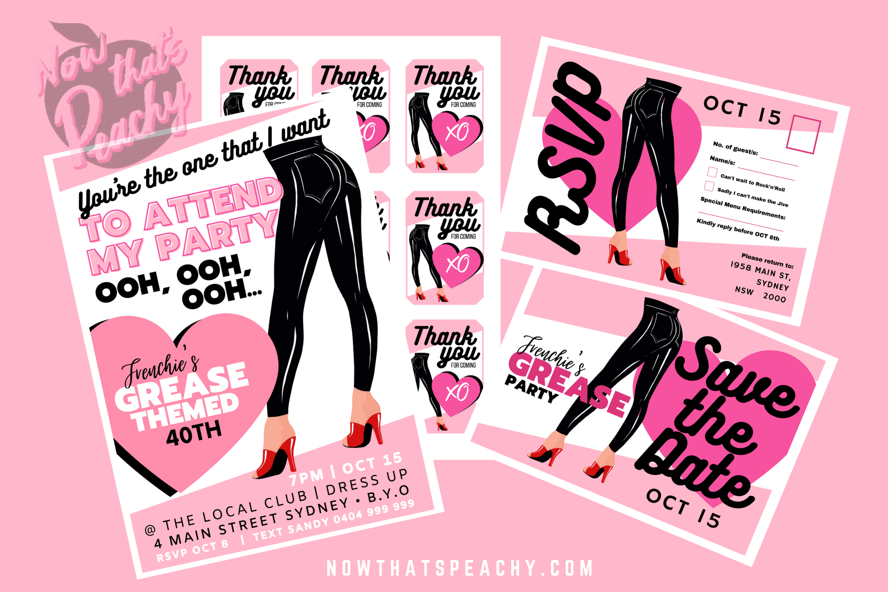 Grease Movie 1950S Theme Party Printables | Editable Pdfs | Now inside Free Printable Grease Party Invitations