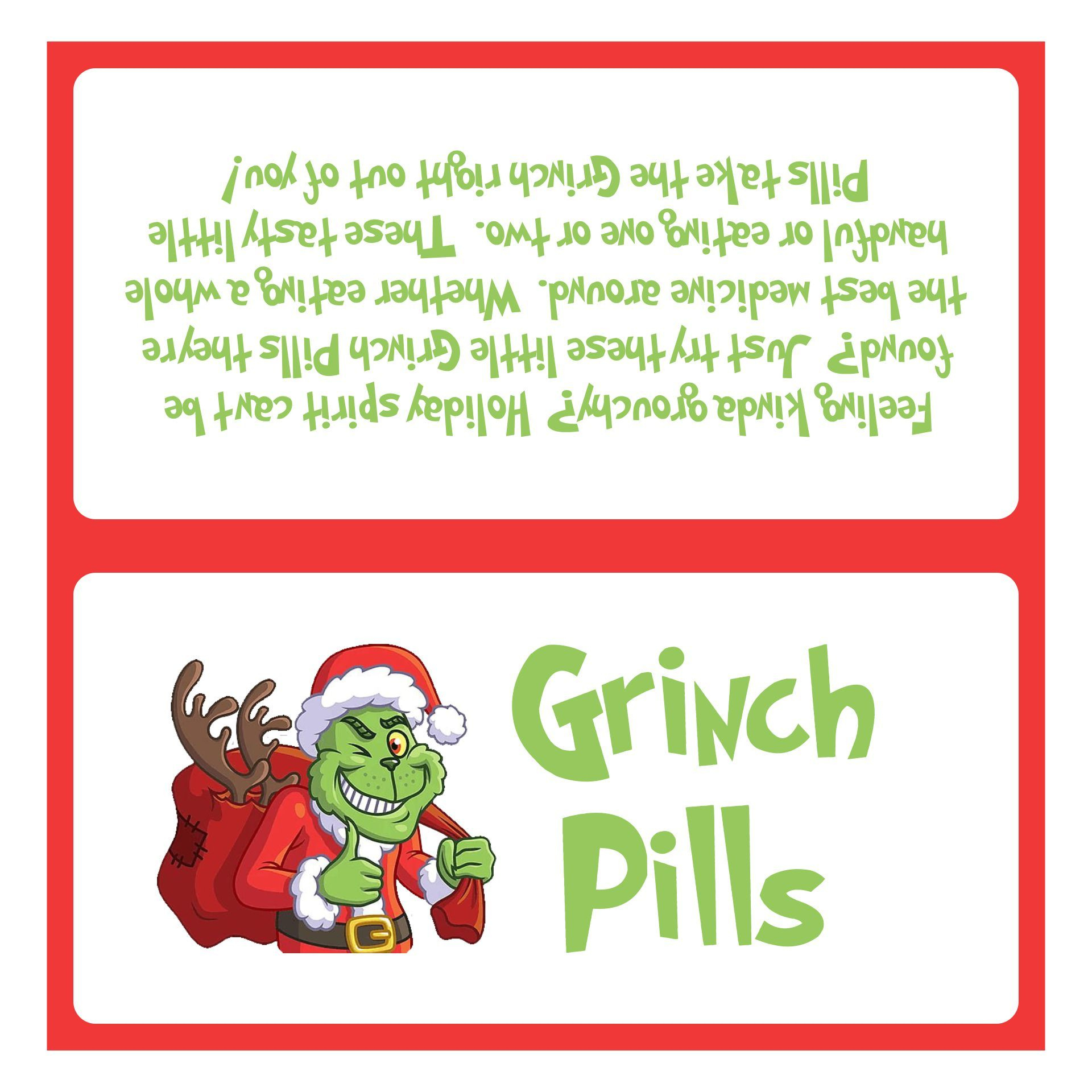 Grinch Pills Tags - 10 Free Pdf Printables | Printablee with Free Printable Grinch Pills Printable