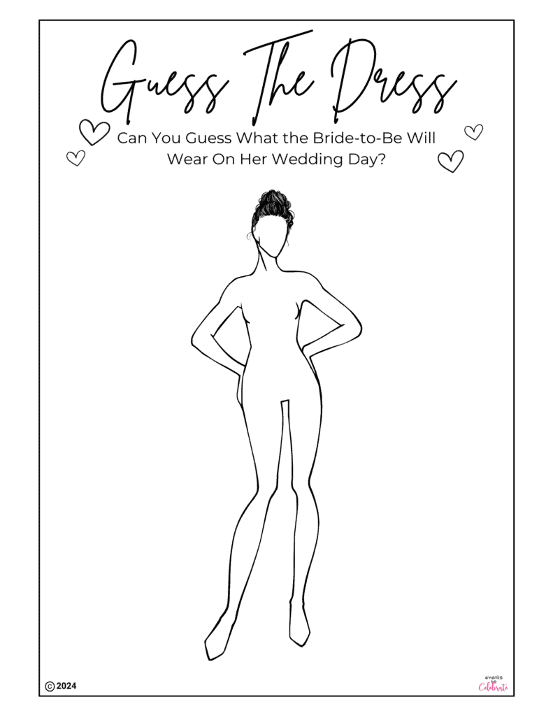 Guess The Dress&amp;quot; Bridal Shower Game - Party Ideas For Real People regarding Guess The Dress Free Printable