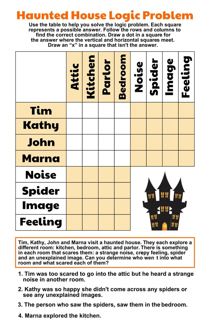 Halloween Logic Puzzles - 15 Free Pdf Printables | Printablee regarding Halloween Logic Puzzle Printable
