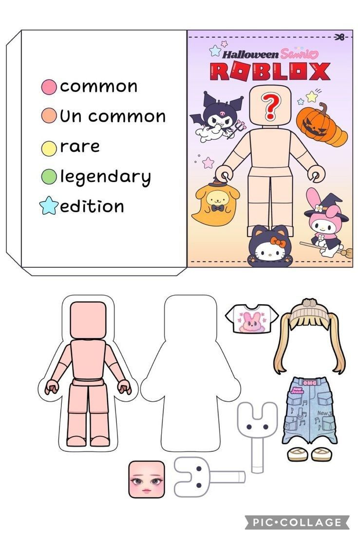Halloween Sanrio Roblox within Fun Blind Bag Paper Doll Printable Free