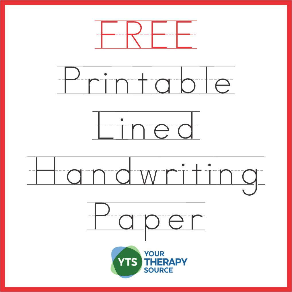 Handwriting Paper Printable - Free - Your Therapy Source regarding Printable Occupational Therapy Handwriting Paper