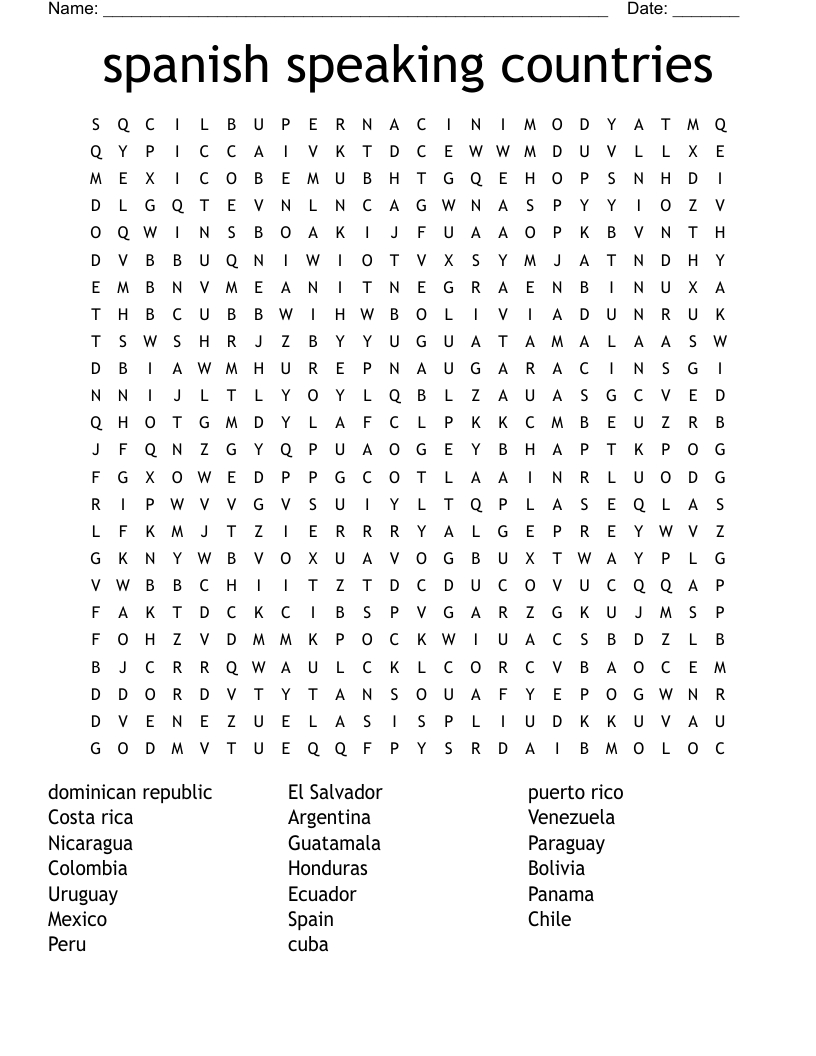 Happy Hispanic Heritage Month Word Search - Wordmint intended for Hispanic Heritage Month Word Search Printable