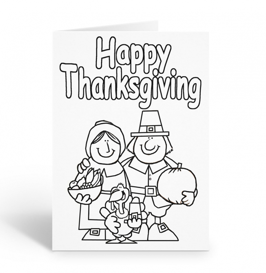 Happy Thanksgiving Children&amp;#039;S Color In Card Set - Kid&amp;#039;S Coloring with regard to Printable Coloring Thanksgiving Cards