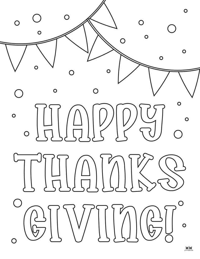 Happy Thanksgiving Coloring Pages - 20 Free Printables | Printabulls inside Happy Thanksgiving Bubble Letters Printable