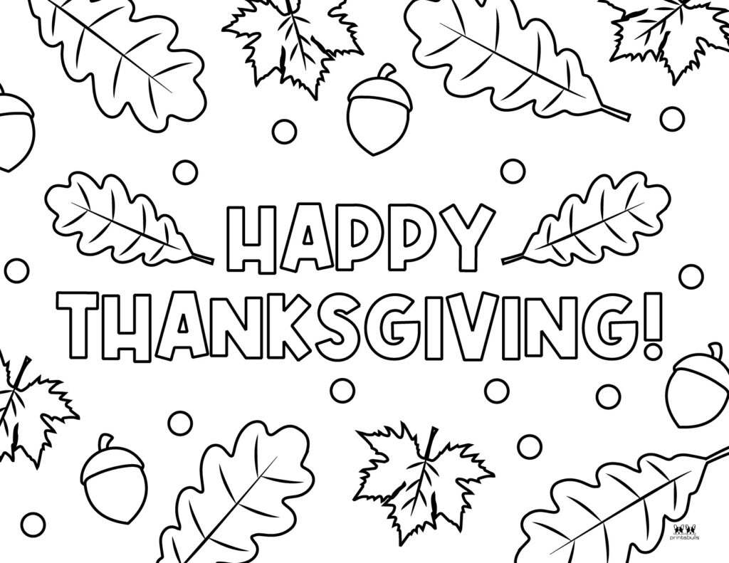 Happy Thanksgiving Coloring Pages - 20 Free Printables | Printabulls with Happy Thanksgiving Bubble Letters Printable