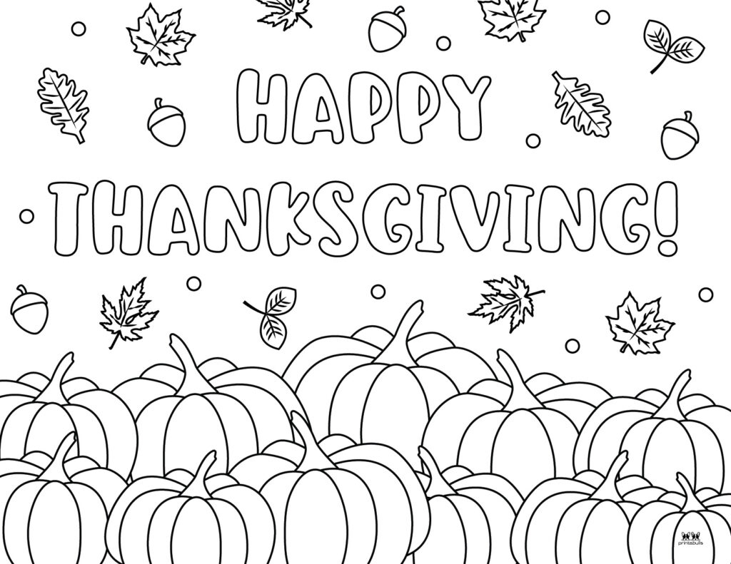 Happy Thanksgiving Coloring Pages - 20 Free Printables | Printabulls within Happy Thanksgiving Coloring Page Printable Free