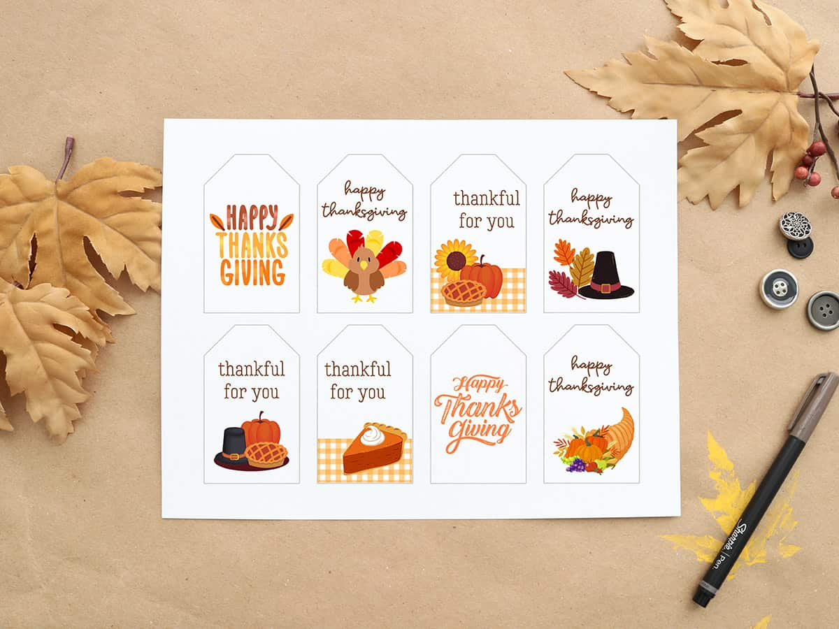 Happy Thanksgiving Gift Tags: 8 Free Printable Tags - Aubree Originals with regard to Extra Thankful For You Printable