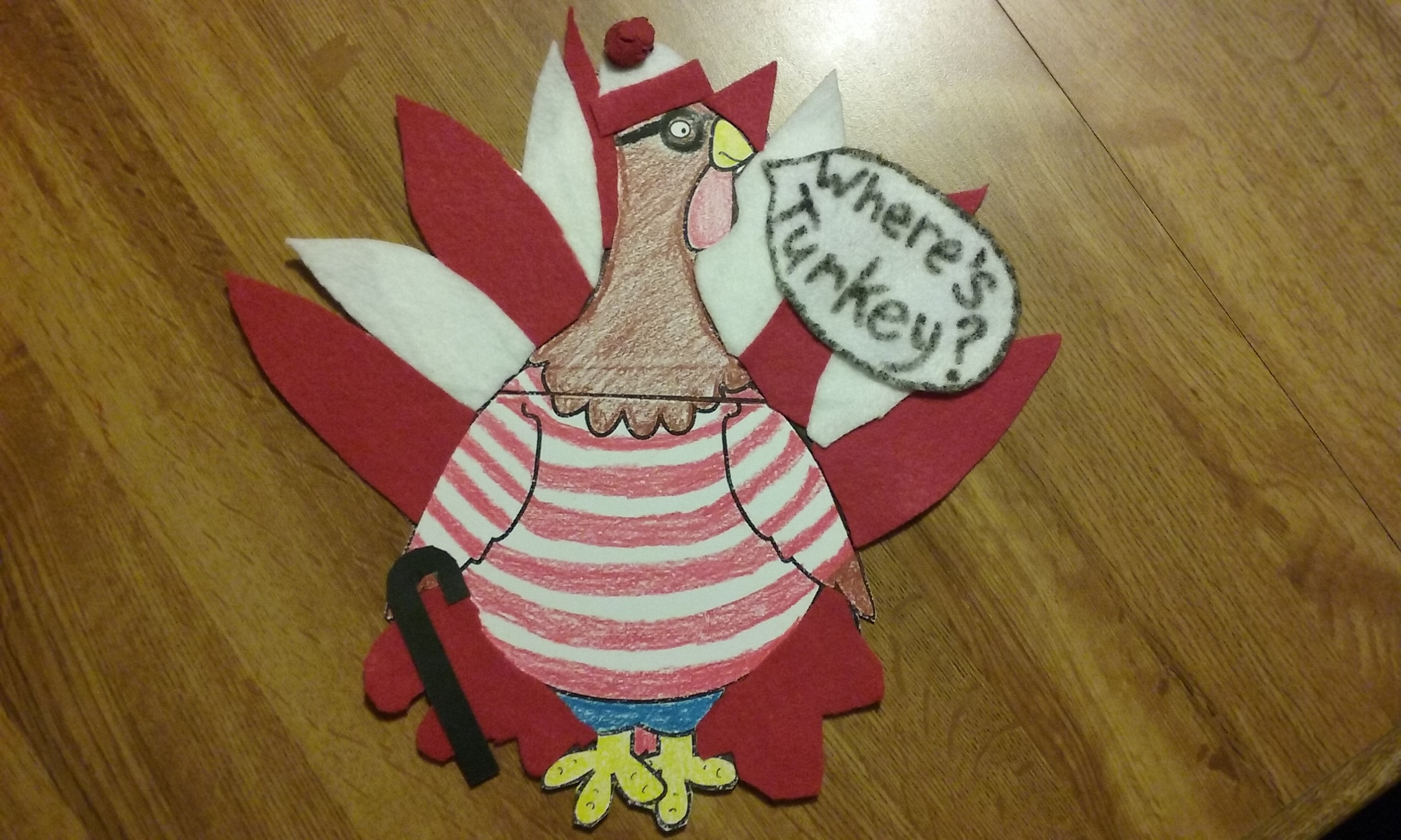Happy Thanksgiving! | Man Laughing Alone With Faulkner with Where&amp;#039;S Waldo Turkey Disguise