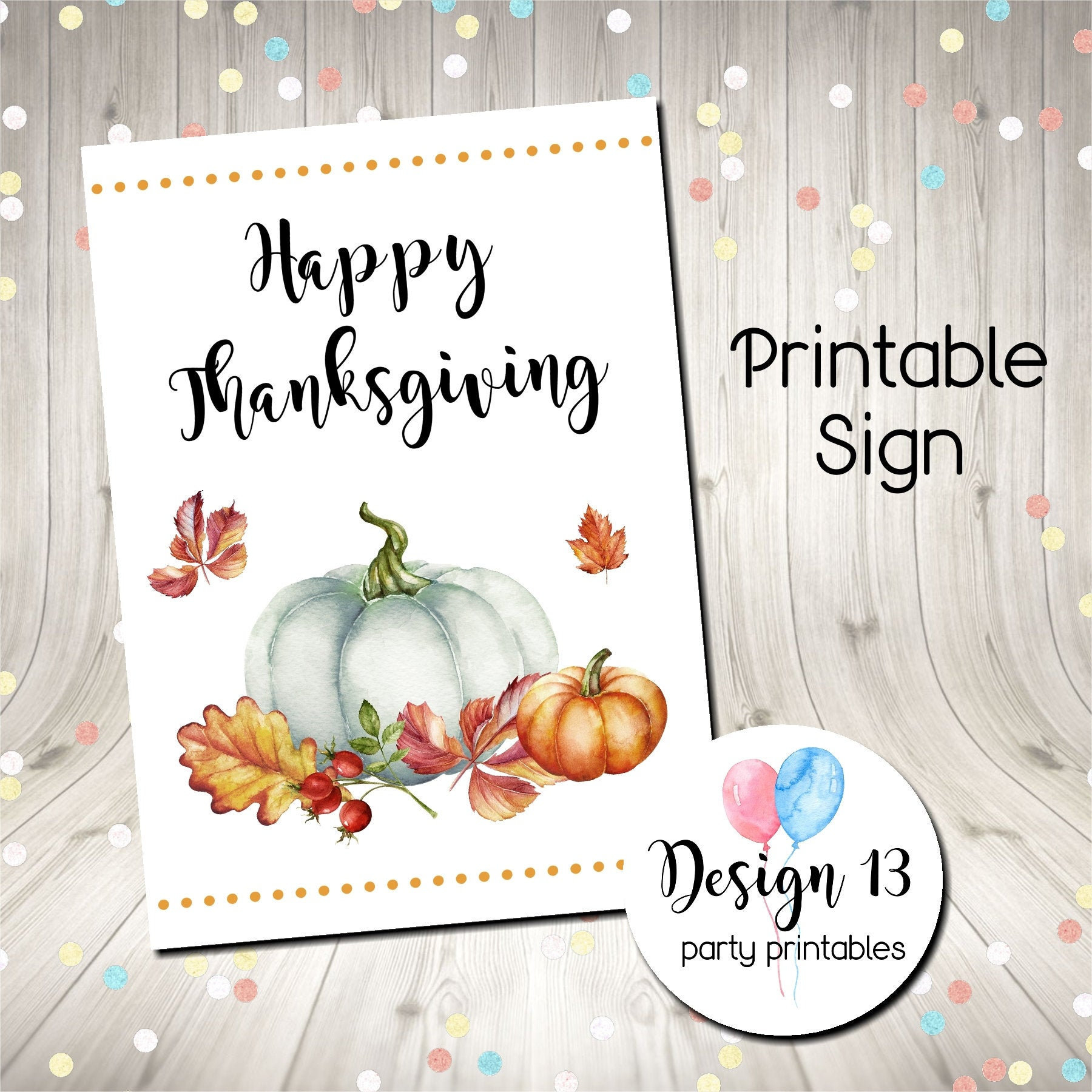 Happy Thanksgiving Sign Printable Digital Instant Download - Etsy within Happy Thanksgiving Printable Sign