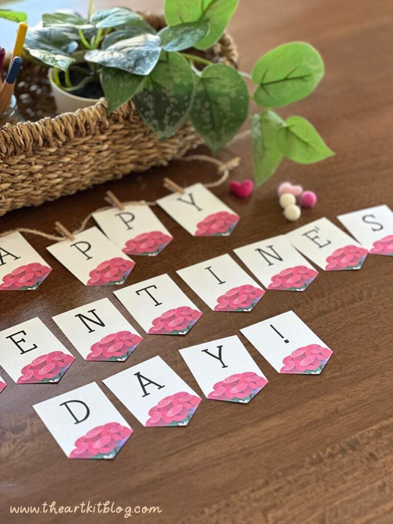 Happy Valentine&amp;#039;S Day Banner! Free Printable! - The Art Kit throughout Free Printable Happy Valentine&amp;amp;#039;s Day Banner Printable
