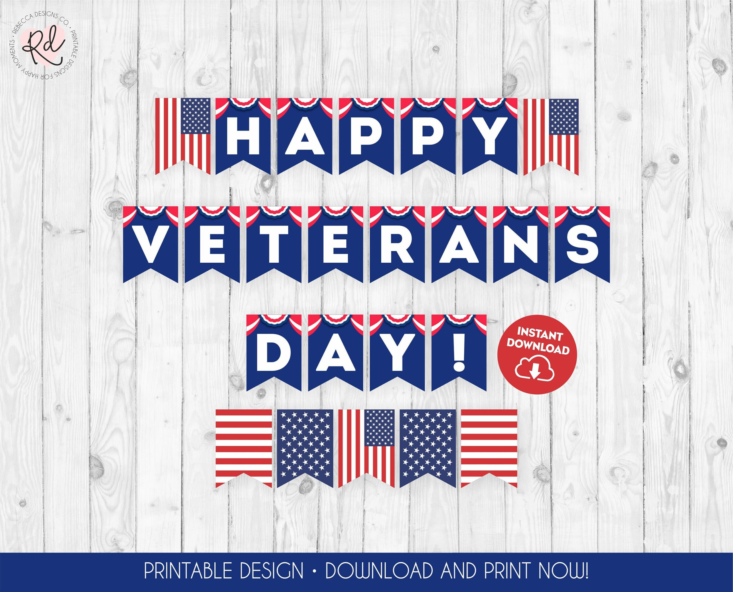 Happy Veteranes Day Banner Druckbare Veteranen Tag Dekoration intended for Happy Veterans Day Printable
