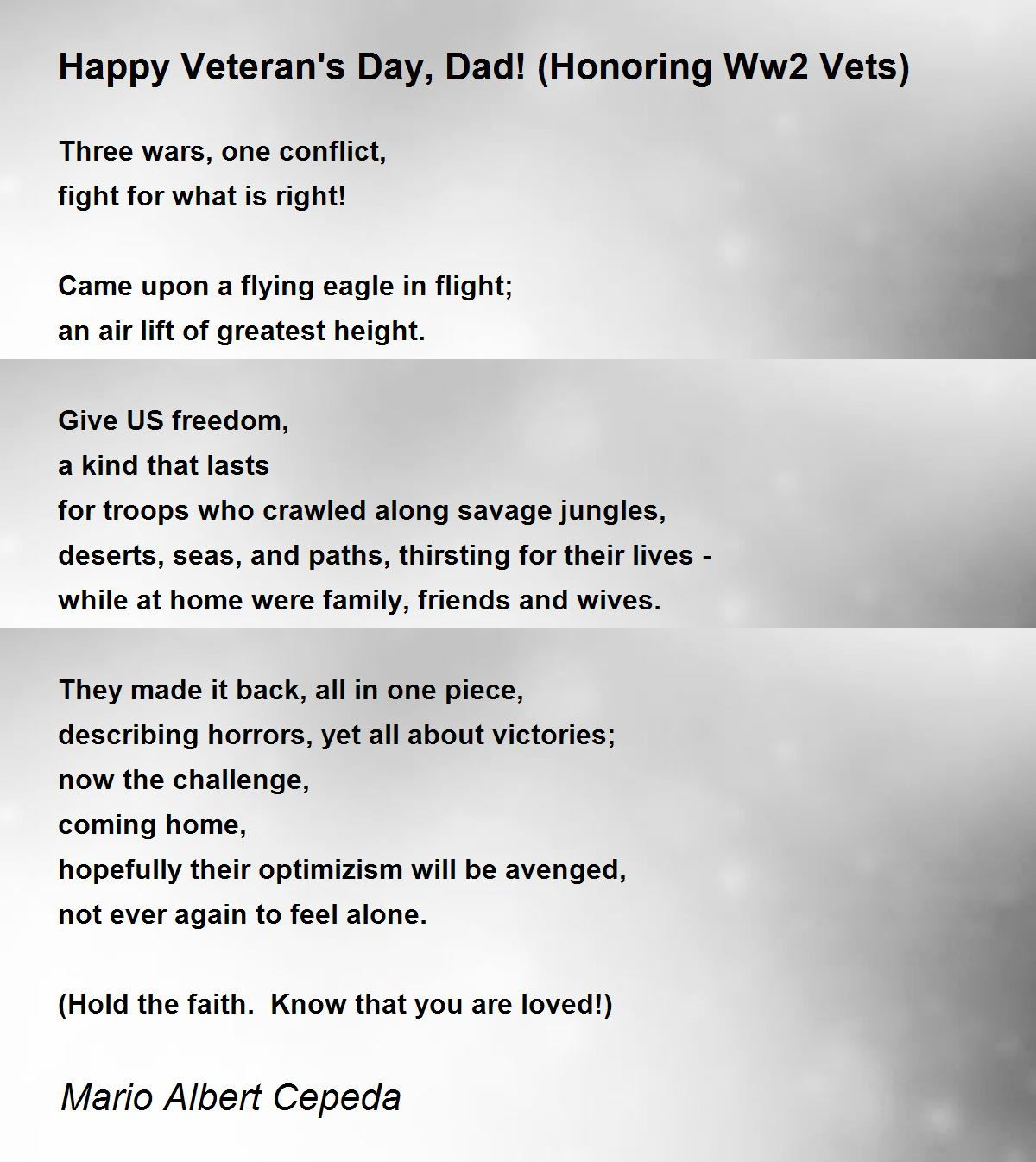 Happy Veteran'S Day, Dad! (Honoring Ww2 Vets) - Happy Veteran'S for Veterans Day Poem For Dad