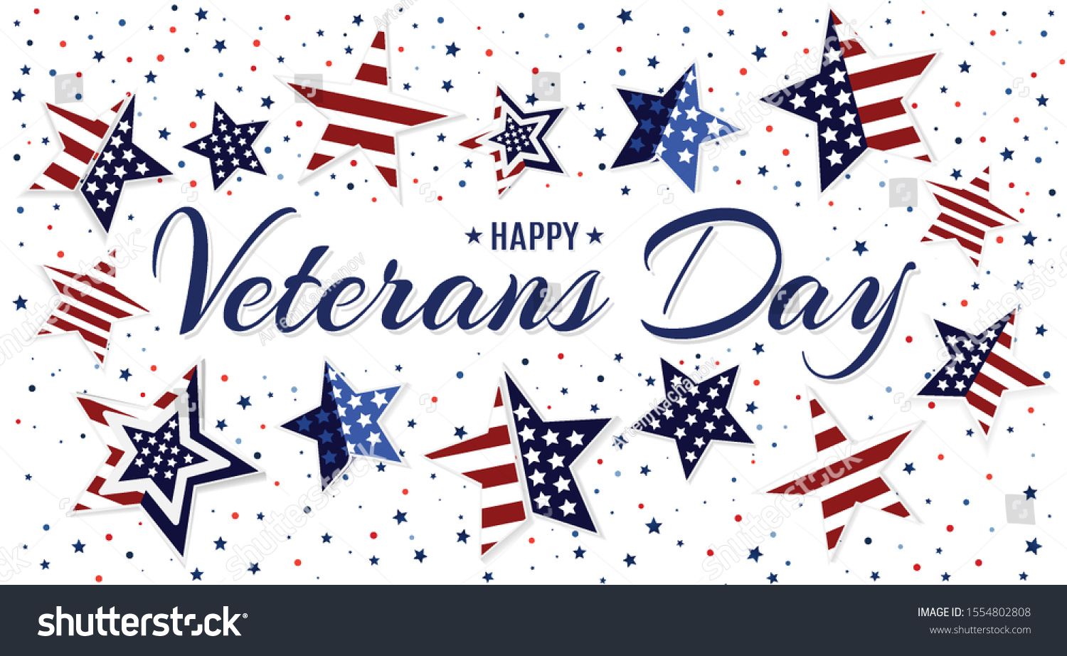 Happy Veterans Day Simple Patriotic Template Stock Vector (Royalty within Printable Veterans Day Greeting Cards