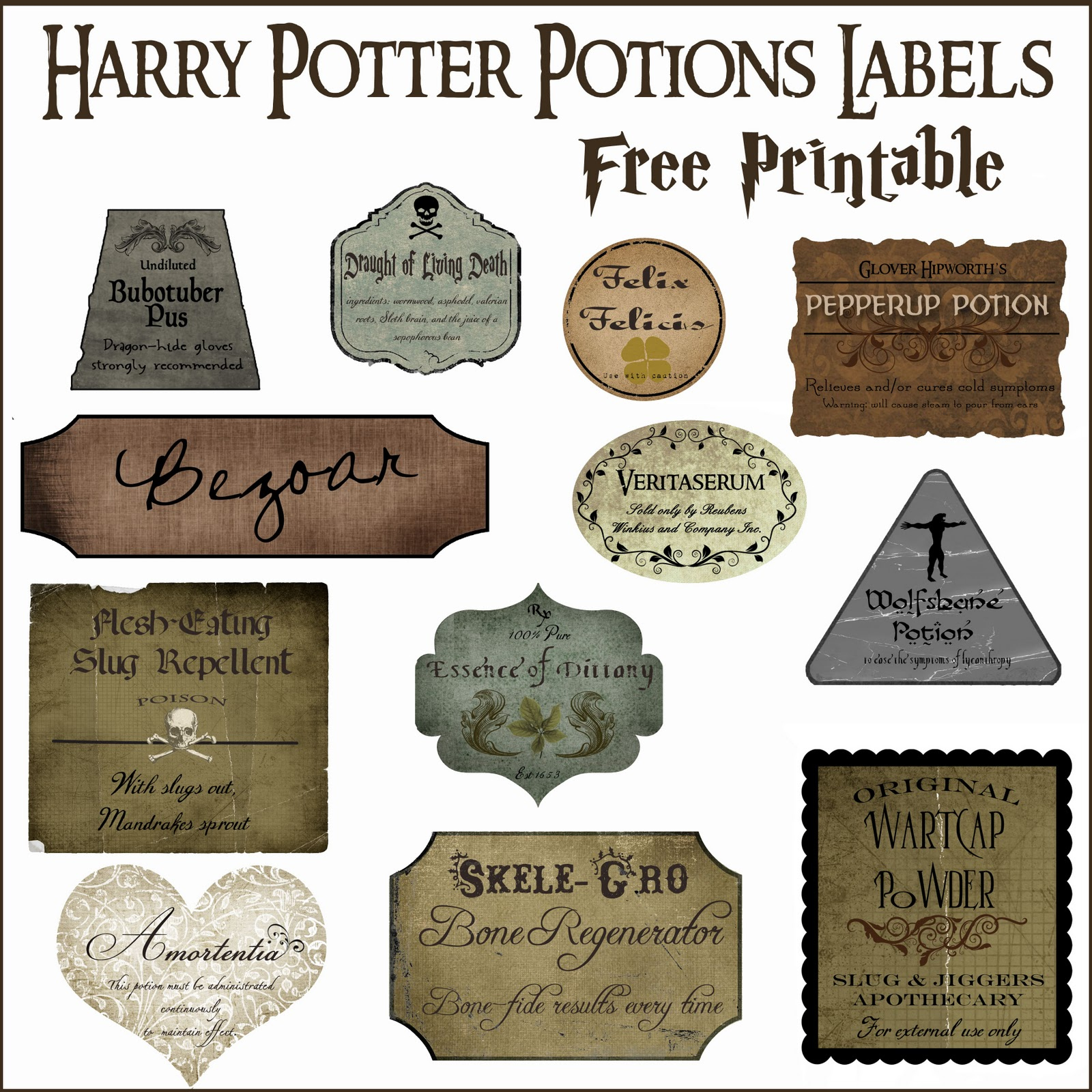 Harry Potter Birthday Parties - Printables - Papier Bonbon with Free Printable Harry Potter