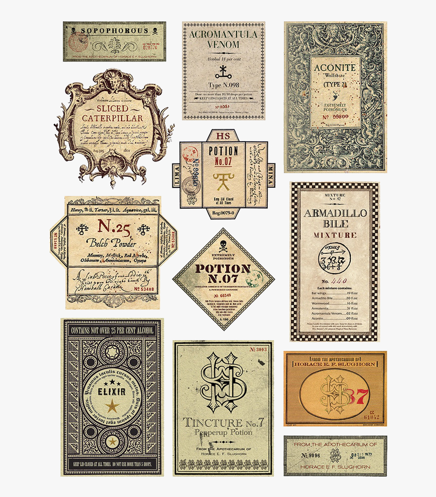 Harry Potter Free Printable Potion Labels , Png Download - Harry regarding Harry Potter Labels Printable Free