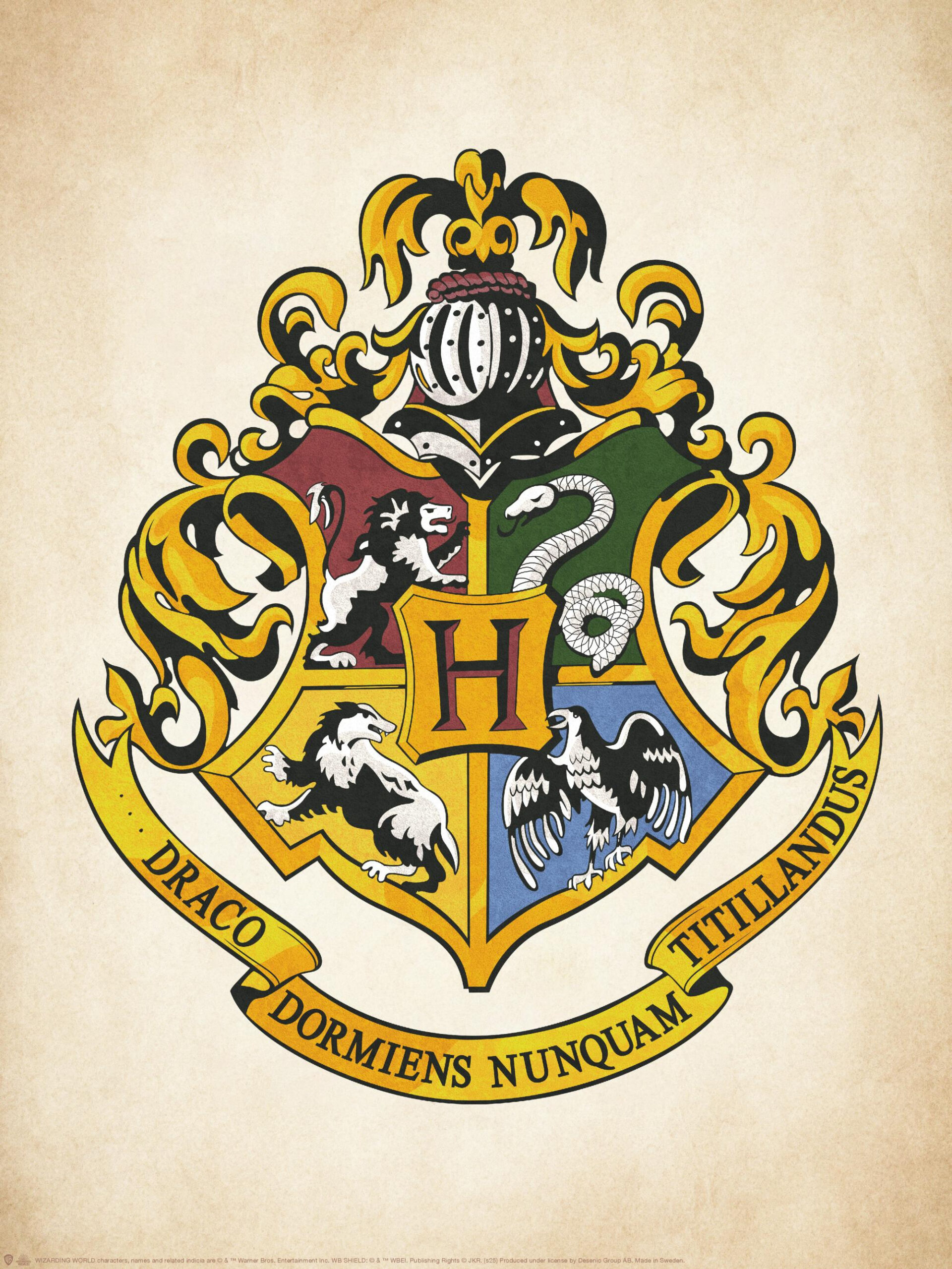 Harry Potter™ Hogwarts Crest Print – Poster For Wall Art | Desenio inside Printable Harry Potter House Crests