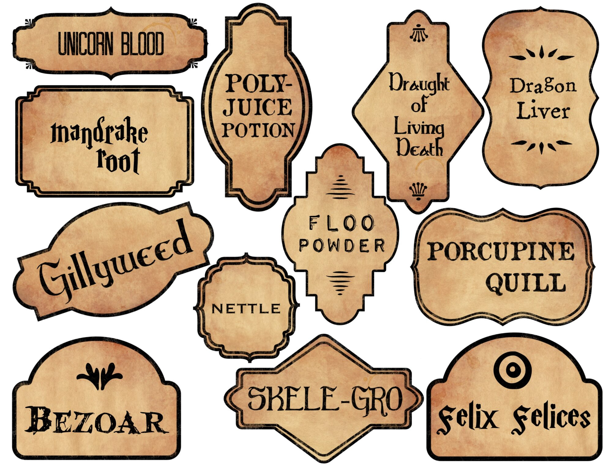 Harry Potter Potion Labels Printable - Paper Trail Design inside Harry Potter Labels Printable Free